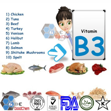 Suplemento nutricional niacina vitamina B3 em pó